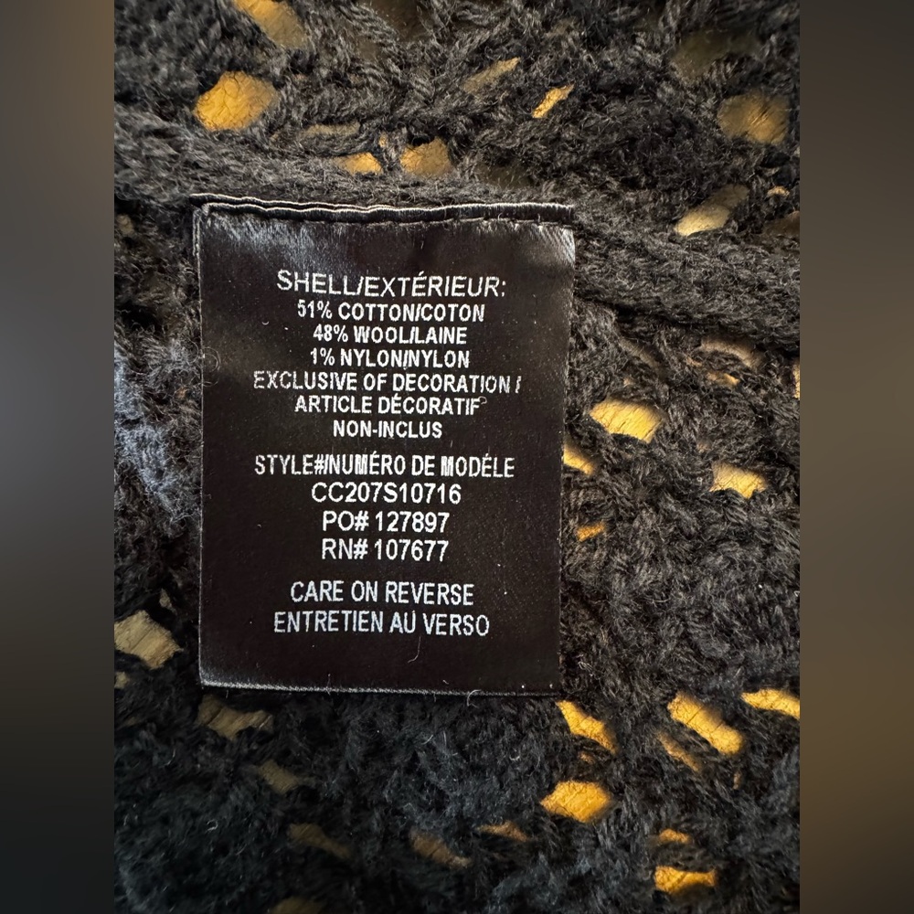 Alice + Olivia Black and Floral Appliqué Grandpa Cardigan - Size Small - Picture 7 of 8